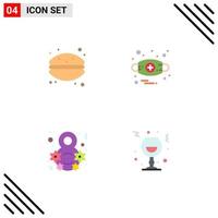 4 iconos creativos signos y símbolos modernos de pastel ocho macarrones anafilaxia mujeres celebran elementos de diseño vectorial editables vector