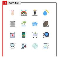 User Interface Pack of 16 Basic Flat Colors of biochemistry injury cooking cut bleeding Editable Pack of Creative Vector Design Elements