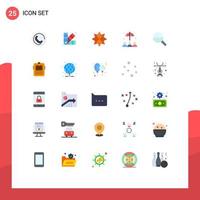 25 Thematic Vector Flat Colors and Editable Symbols of search chart info graphics holiday graphic protection Editable Vector Design Elements