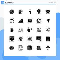 25 User Interface Solid Glyph Pack of modern Signs and Symbols of father knowledge i information about Editable Vector Design Elements