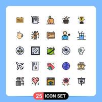 conjunto de 25 iconos de interfaz de usuario modernos signos de símbolos para elementos de diseño vectorial editables de pastel de niño de albaricoque de copa de recompensa vector