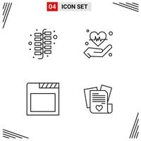 4 Icons Line Style Grid Based Creative Outline Symbols for Website Design Simple Line Icon Signs Isolated on White Background 4 Icon Set vector