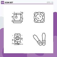 Modern Set of 4 Filledline Flat Colors Pictograph of cup one protection float mechanic Editable Vector Design Elements