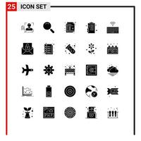 Set of 25 Modern UI Icons Symbols Signs for hardware education search clipboard pencil Editable Vector Design Elements