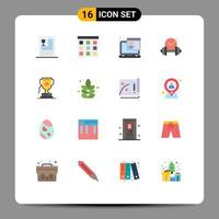 16 Universal Flat Colors Set for Web and Mobile Applications achievment dumb user healthcare programming Editable Pack of Creative Vector Design Elements