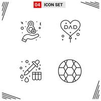 4 Icons Line Style Grid Based Creative Outline Symbols for Website Design Simple Line Icon Signs Isolated on White Background 4 Icon Set vector