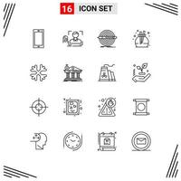 16 User Interface Outline Pack of modern Signs and Symbols of scent fragrance scan target pencil Editable Vector Design Elements