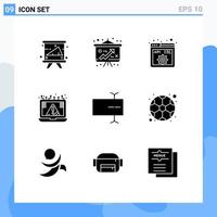 9 iconos creativos signos y símbolos modernos de aviso de cursor api conexión cibernética elementos de diseño vectorial editables vector