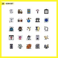 25 iconos creativos signos y símbolos modernos del portapapeles e búsqueda inversión perfil de vidrio elementos de diseño vectorial editables vector
