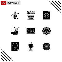 Set of 9 Modern UI Icons Symbols Signs for field hand website safe earth Editable Vector Design Elements