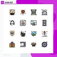 16 User Interface Flat Color Filled Line Pack of modern Signs and Symbols of computer letter cooling email arrow Editable Creative Vector Design Elements