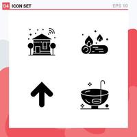 Universal Solid Glyphs Set for Web and Mobile Applications home arrow wifi camping upload Editable Vector Design Elements