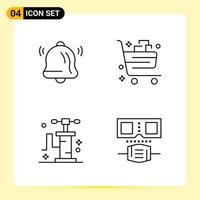 4 Creative Icons for Modern website design and responsive mobile apps 4 Outline Symbols Signs on White Background 4 Icon Pack vector