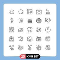 25 iconos creativos signos y símbolos modernos de la carpeta de codificación de automóviles eléctricos eliminar elementos de diseño vectorial editables vector