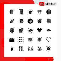 Set of 25 Modern UI Icons Symbols Signs for world wifi shops router scale Editable Vector Design Elements