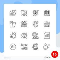 16 Universal Outline Signs Symbols of married bed building pants fashion Editable Vector Design Elements