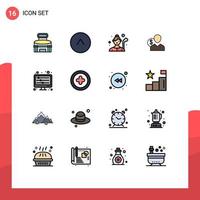 16 iconos creativos, signos y símbolos modernos de costos financieros, usuario de golf femenino, golfista, elementos de diseño de vectores creativos editables