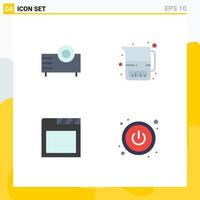 Editable Vector Line Pack of 4 Simple Flat Icons of devices app projector jug tabs Editable Vector Design Elements