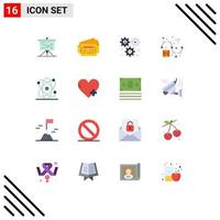 16 Universal Flat Colors Set for Web and Mobile Applications energy design cog creativity dollar Editable Pack of Creative Vector Design Elements