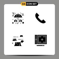 Pack of creative Solid Glyphs of assets damage money phone destruction Editable Vector Design Elements