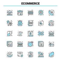 25 Ecommerce Black and Blue icon Set Creative Icon Design and logo template vector
