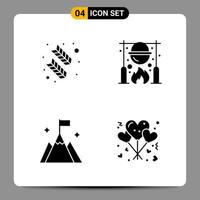 4 signos de símbolos de glifo de paquete de iconos negros para diseños receptivos sobre fondo blanco vector