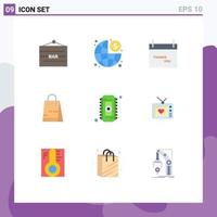 Set of 9 Modern UI Icons Symbols Signs for chip market dollar ecommerce thanksgiving Editable Vector Design Elements