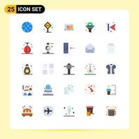 25 Universal Flat Colors Set for Web and Mobile Applications optimization funnel taxi stand filter briefcase Editable Vector Design Elements