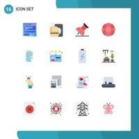 Modern Set of 16 Flat Colors Pictograph of study definition marker comprehension summer Editable Pack of Creative Vector Design Elements