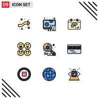 9 Creative Icons Modern Signs and Symbols of science examine flower computer happy Editable Vector Design Elements