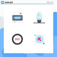 Pack of 4 Modern Flat Icons Signs and Symbols for Web Print Media such as drive efficiency hard lamp power Editable Vector Design Elements