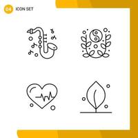 4 Icon Set Line Style Icon Pack Outline Symbols isolated on White Backgound for Responsive Website Designing vector