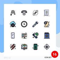 Set of 16 Modern UI Icons Symbols Signs for cloud language connect editor code Editable Creative Vector Design Elements