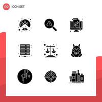 User Interface Pack of 9 Basic Solid Glyphs of vpn server error database transfer Editable Vector Design Elements