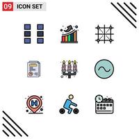 9 Creative Icons Modern Signs and Symbols of candle report coding layout rule Editable Vector Design Elements