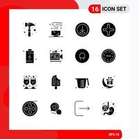 Modern Set of 16 Solid Glyphs Pictograph of cell screwdriver apps pin we Editable Vector Design Elements