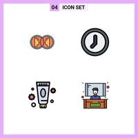 4 Creative Icons Modern Signs and Symbols of coin beauty duplicate interface makeup Editable Vector Design Elements