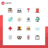 Modern Set of 16 Flat Colors and symbols such as oil energy wifi bottle valentines day Editable Pack of Creative Vector Design Elements