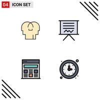 4 Creative Icons Modern Signs and Symbols of empathy interface head easel webpage Editable Vector Design Elements