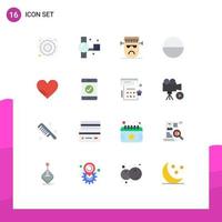 Universal Icon Symbols Group of 16 Modern Flat Colors of love tablet video camera pill frankenstein Editable Pack of Creative Vector Design Elements