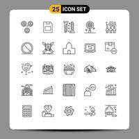 Line Pack of 25 Universal Symbols of team rescource screw setting research Editable Vector Design Elements