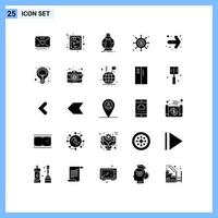 Set of 25 Commercial Solid Glyphs pack for wormhole hole consumption black hole reduce Editable Vector Design Elements