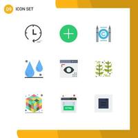 9 Flat Color concept for Websites Mobile and Apps design form conflict fitness disease Editable Vector Design Elements