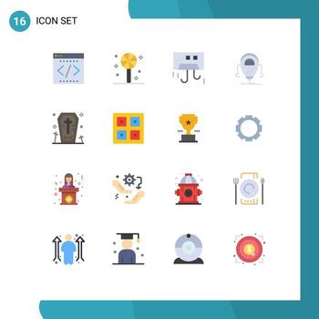 16 User Interface Flat Color Pack of modern Signs and Symbols of technology droid air beta hardware Editable Pack of Creative Vector Design Elements