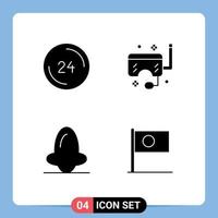 4 Creative Icons Modern Signs and Symbols of anytime snorkel contact mask biology Editable Vector Design Elements