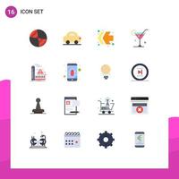 16 Creative Icons Modern Signs and Symbols of alert factory fast forward pollution wine Editable Pack of Creative Vector Design Elements