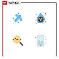 Modern Set of 4 Flat Icons and symbols such as arrow watch clean pollution phone Editable Vector Design Elements