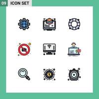 Modern Set of 9 Filledline Flat Colors and symbols such as iot computer beach photography image Editable Vector Design Elements