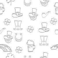 Seamless pattern set sketch for st. patrick's day vector