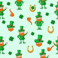 Seamless leprechaun pattern set for st. patrick's day vector